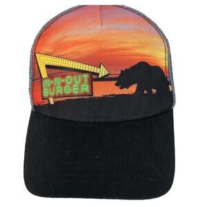 In N Out Burger Bear Mesh Trucker Snapback Hat Cap Men Women OrangeGrayBlack ds